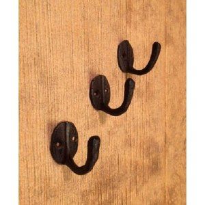 THREE Cast Iron Robe Hook 1 1/2" tall 01203